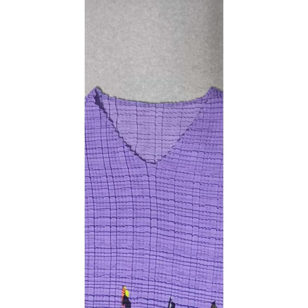 Shoreline Bohemian Women Crepe Texture Womens Size Medium Purple Sleeveless - Picture 3 of 11